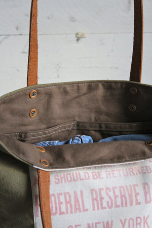 WWII era Canvas & Bank Bag Tote Bag