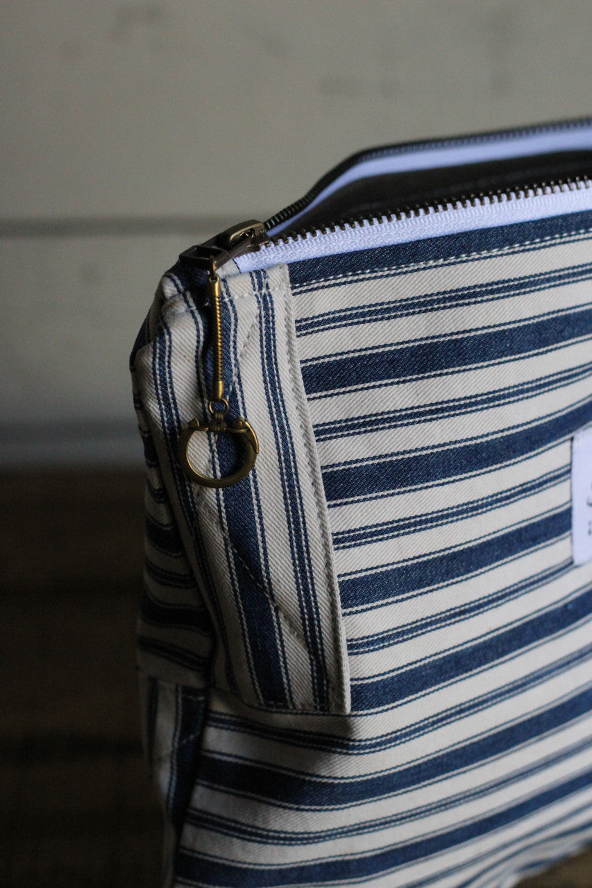 1950's era Ticking Fabric Utility Pouch