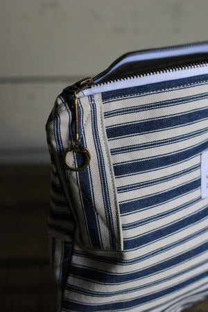 1950's era Ticking Fabric Utility Pouch