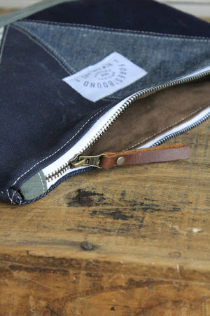 1940's era Quilted Denim and Canvas Utility Pouch