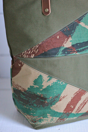 1950's era Lizard Camo & WWII era Canvas Tote Bag