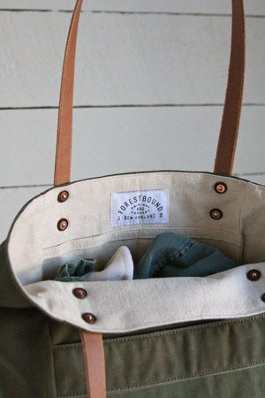 WWII era Canvas Pocket Tote Bag
