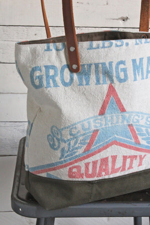 1940's era Quilted Canvas Tote Bag
