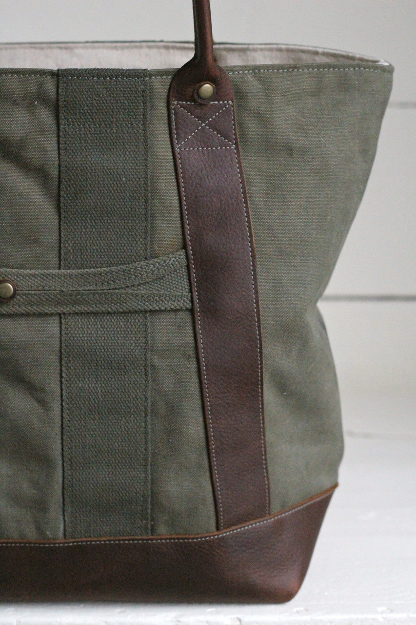 WWII era Canvas and Leather Carryall