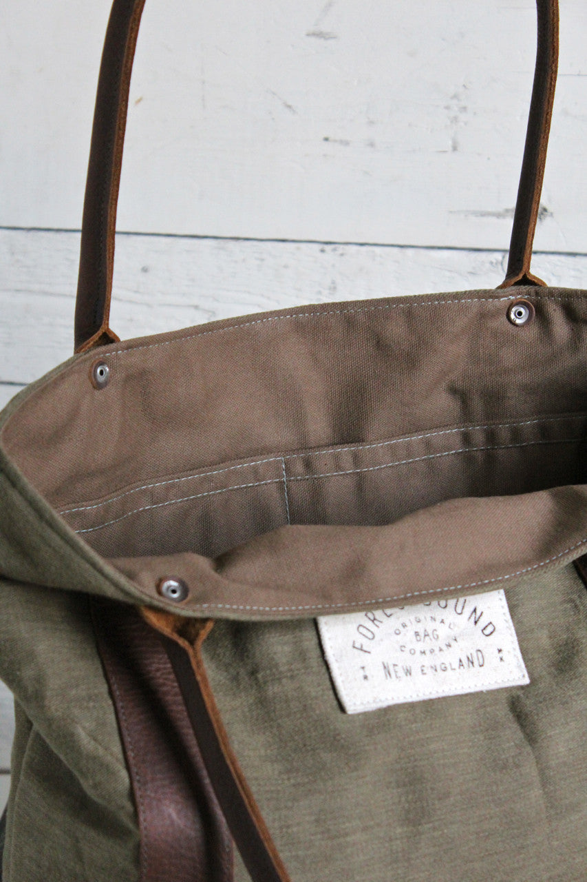 World War 1 era Canvas Carryall with 1920's era Denim Apron Pocket