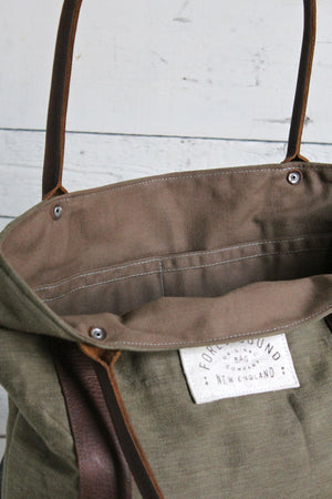 World War 1 era Canvas Carryall with 1920's era Denim Apron Pocket