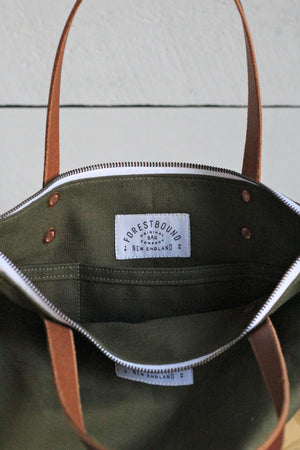 The Rambler Tote / WWII era Canvas & Cloud Camo
