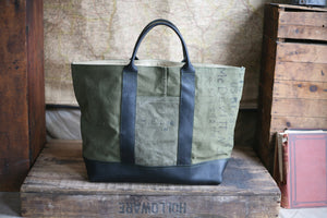 WWII era Canvas and Leather Carryall - SOLD