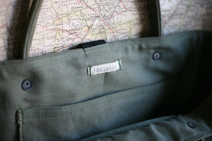 WWII era Canvas and Leather Carryall - SOLD