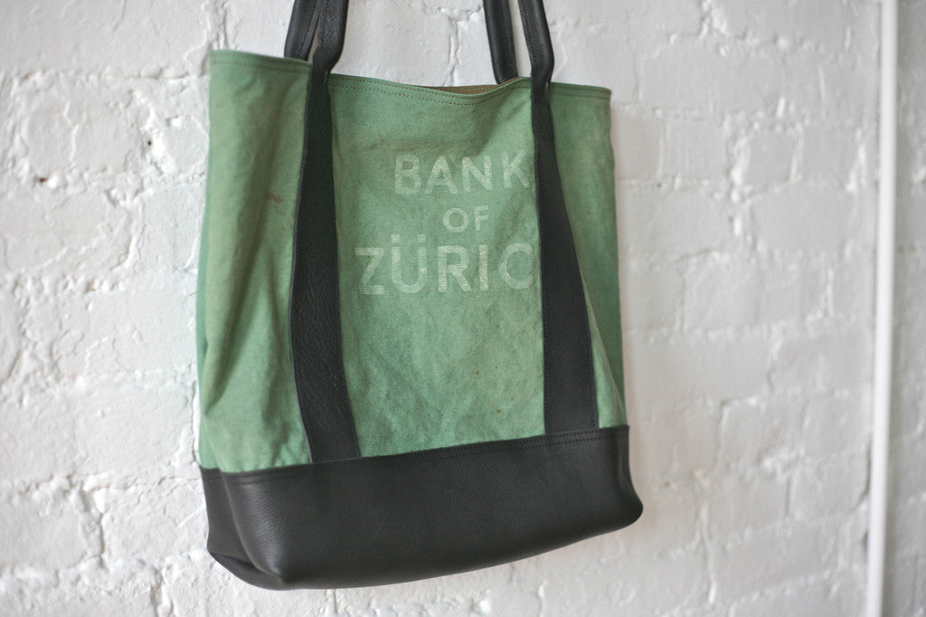 1950's era Canvas and Leather Carryall - SOLD