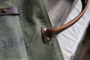 WWII era Canvas and Leather Carryall - SOLD