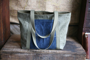 WWII era Canvas and Denim Carryall - SOLD