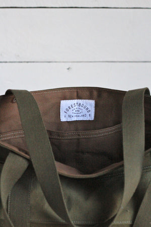 WWII era Striped Canvas Carryall