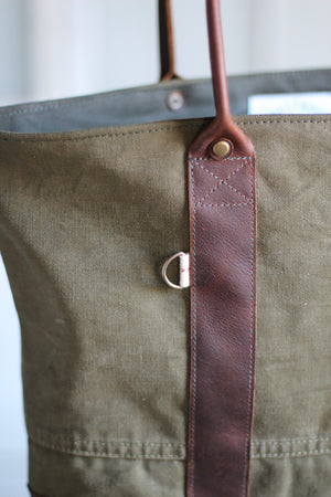 WWII era Canvas and Leather Carryall