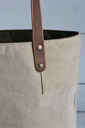 WWII era Canvas & Lizard Camo Tote Bag