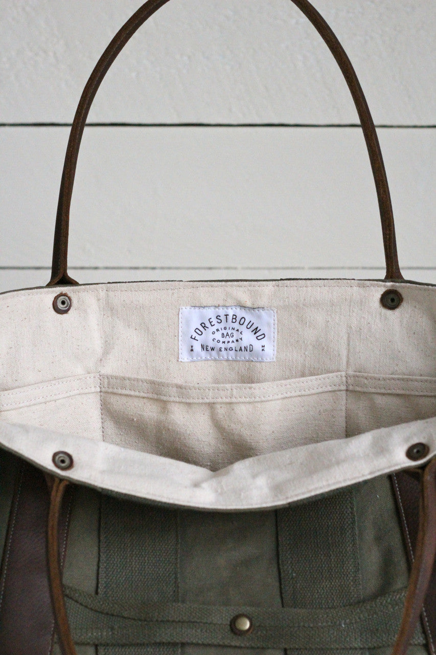 WWII era Canvas and Leather Carryall