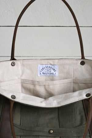 WWII era Canvas and Leather Carryall