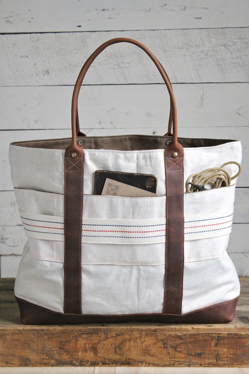 Extra Large 1950's era Salt Bag Carryall