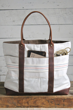 Extra Large 1950's era Salt Bag Carryall