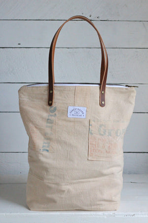 The Rambler Tote / 1940's era Patched Farm Feedsack