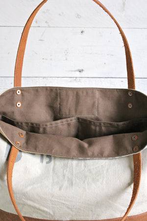 WWII era Patched Canvas Tote Bag