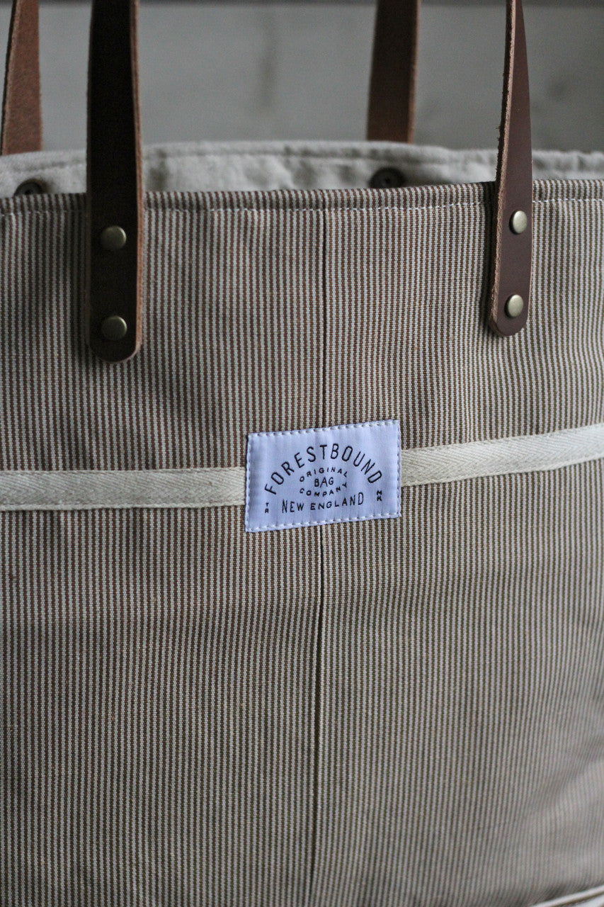 Deadstock Striped Canvas & 1940's era Lumber Apron Tote Bag