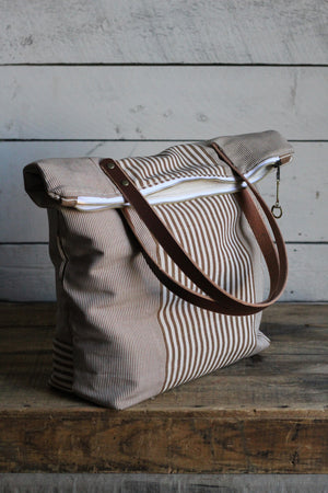 The Rambler Tote / Brown Stripe