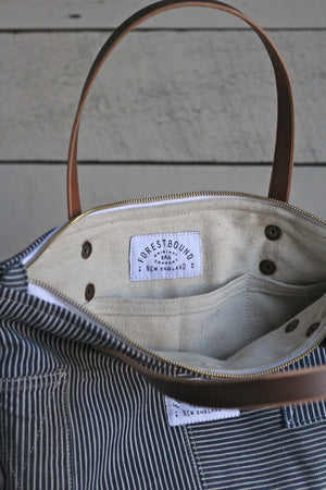 The Rambler Tote / 1930's era Hickory Stripe