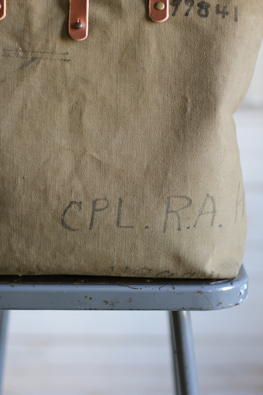 1950's era Military Canvas Tote Bag