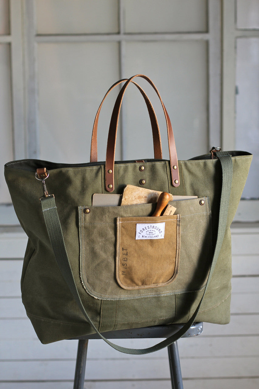 Extra Large 1940's era Canvas Travel Bag