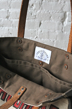 1940's era Work Apron and Ticking Fabric Carryall