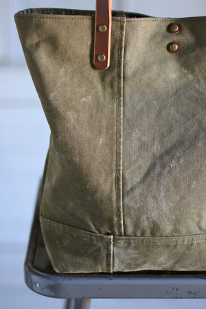 WWII era Canvas Tote Bag w/ Patches