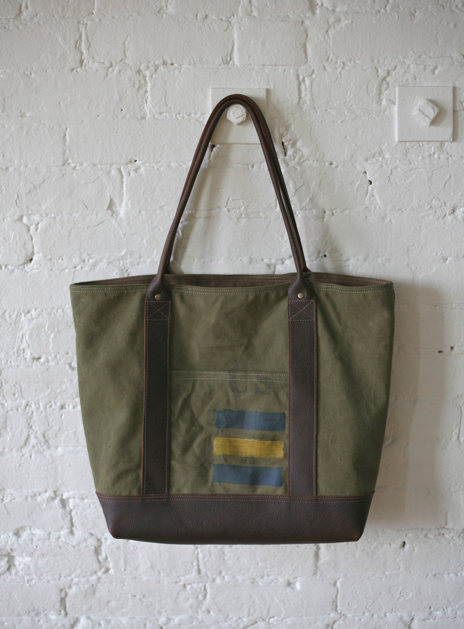 WWII era Canvas & Leather Carryall
