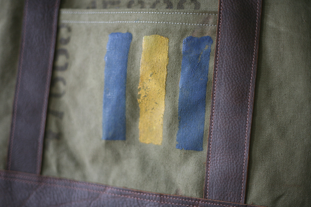 WWII era Canvas & Leather Carryall