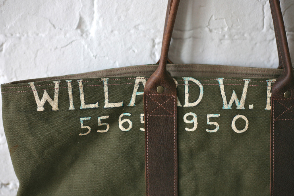 WWII era Canvas & Leather Carryall - SOLD