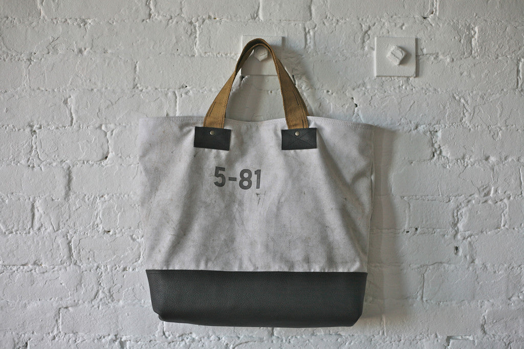 1950's era Canvas and Leather Carryall - SOLD