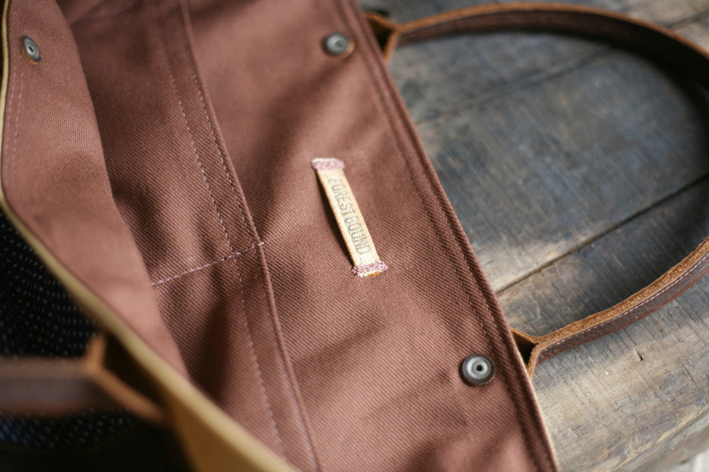 WWII era Canvas and Printed Cotton Carryall- SOLD