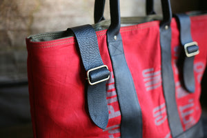 1950's era Canvas and Leather Carryall - SOLD