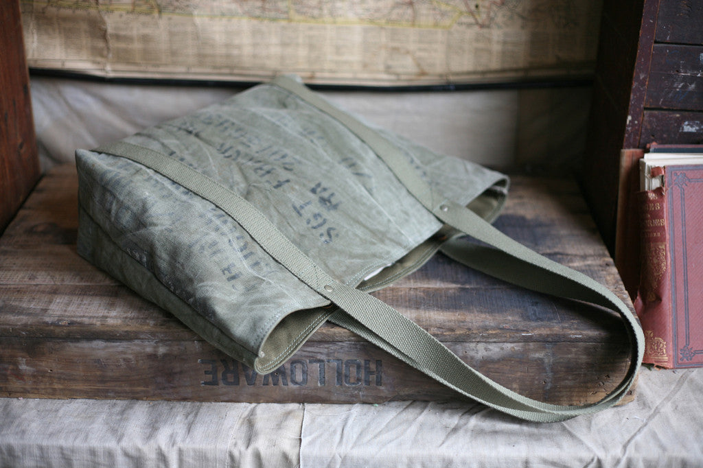 WWII era Canvas and Denim Carryall - SOLD