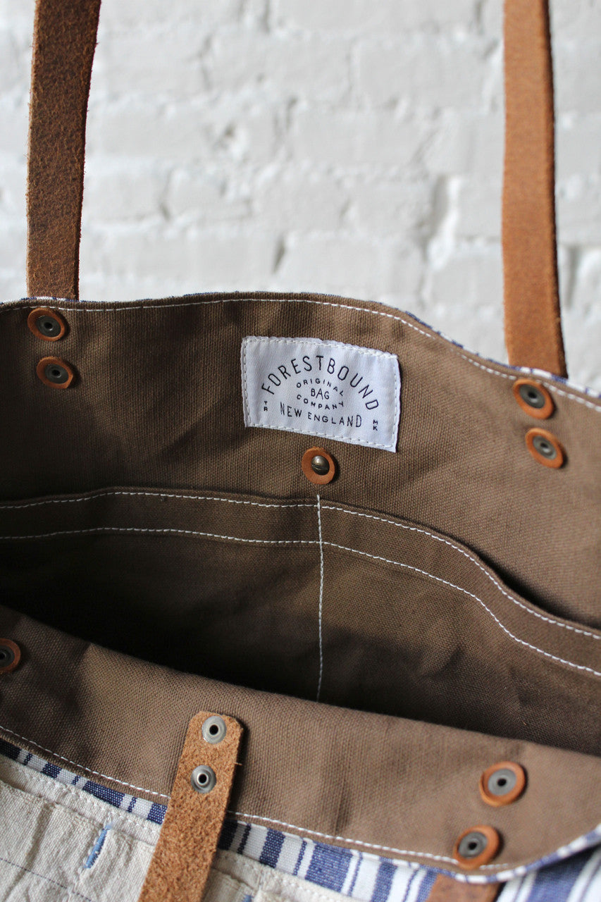 Liberty Stripe Cotton & Work Apron Tote Bag