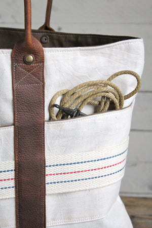 Extra Large 1950's era Salt Bag Carryall