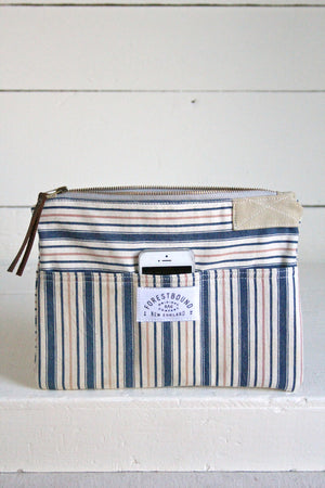 1940's era Ticking Fabric Pocket Utility Pouch