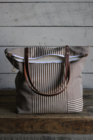 The Rambler Tote / Brown Stripe