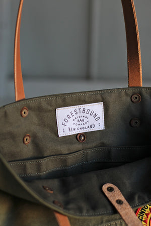 WWII era Canvas Tote Bag w/ Patches