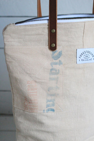 The Rambler Tote / 1940's era Patched Farm Feedsack