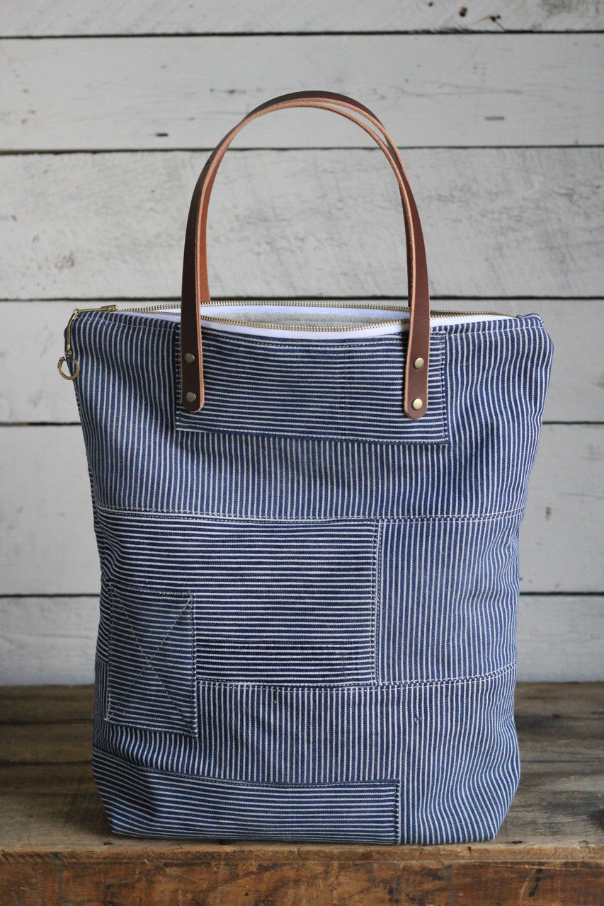 The Rambler Tote / 1930's era Hickory Stripe