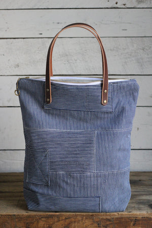 The Rambler Tote / 1930's era Hickory Stripe