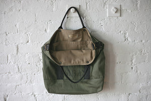 1950's era Cotton & Leather Carryall - SOLD
