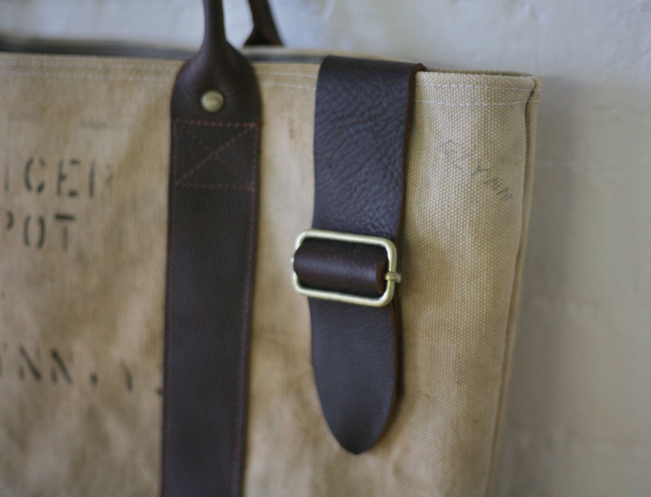 WWII era Canvas & Leather Carryall