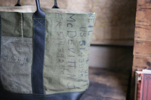 WWII era Canvas and Leather Carryall - SOLD